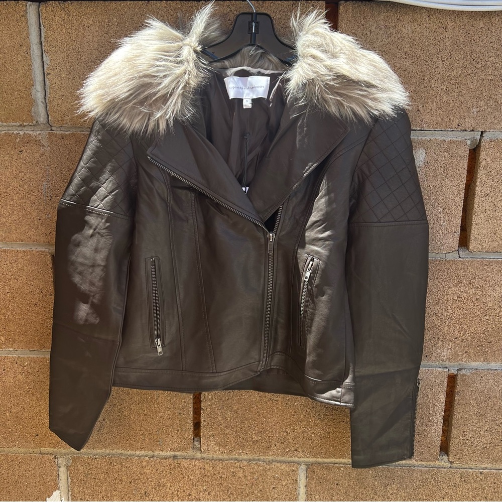 Cupcakes and cashmere leather jacket size small
